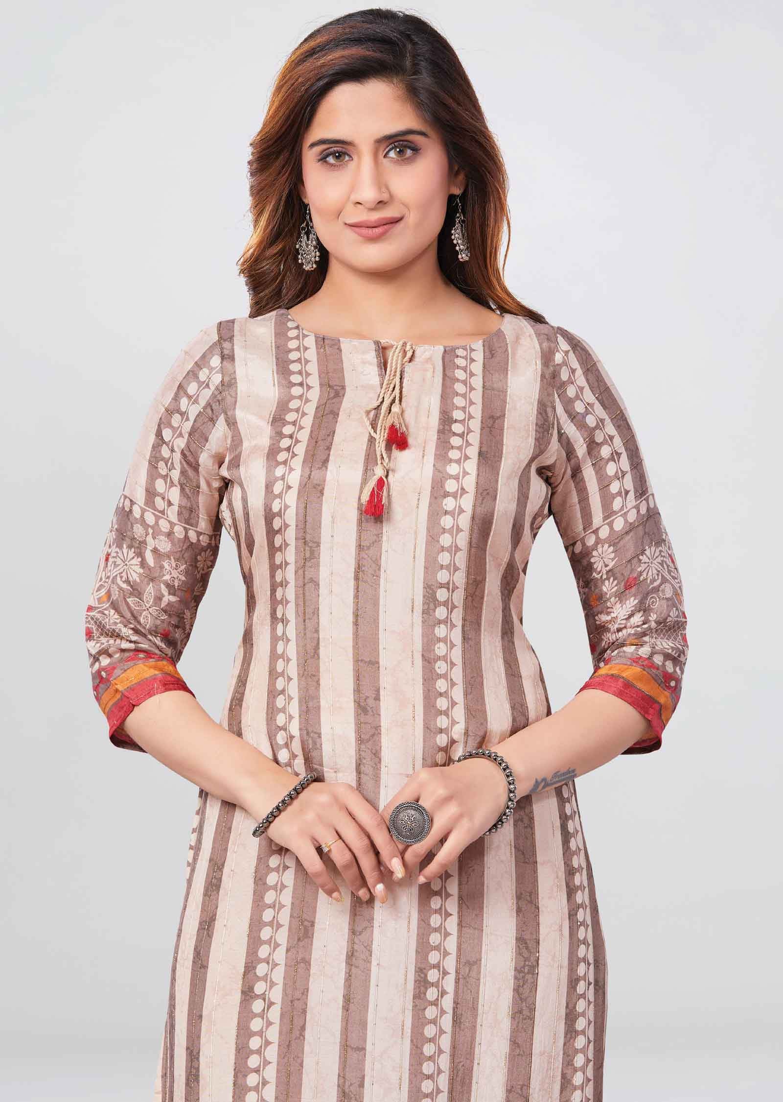 Pink Modal Kurti Straight Cut