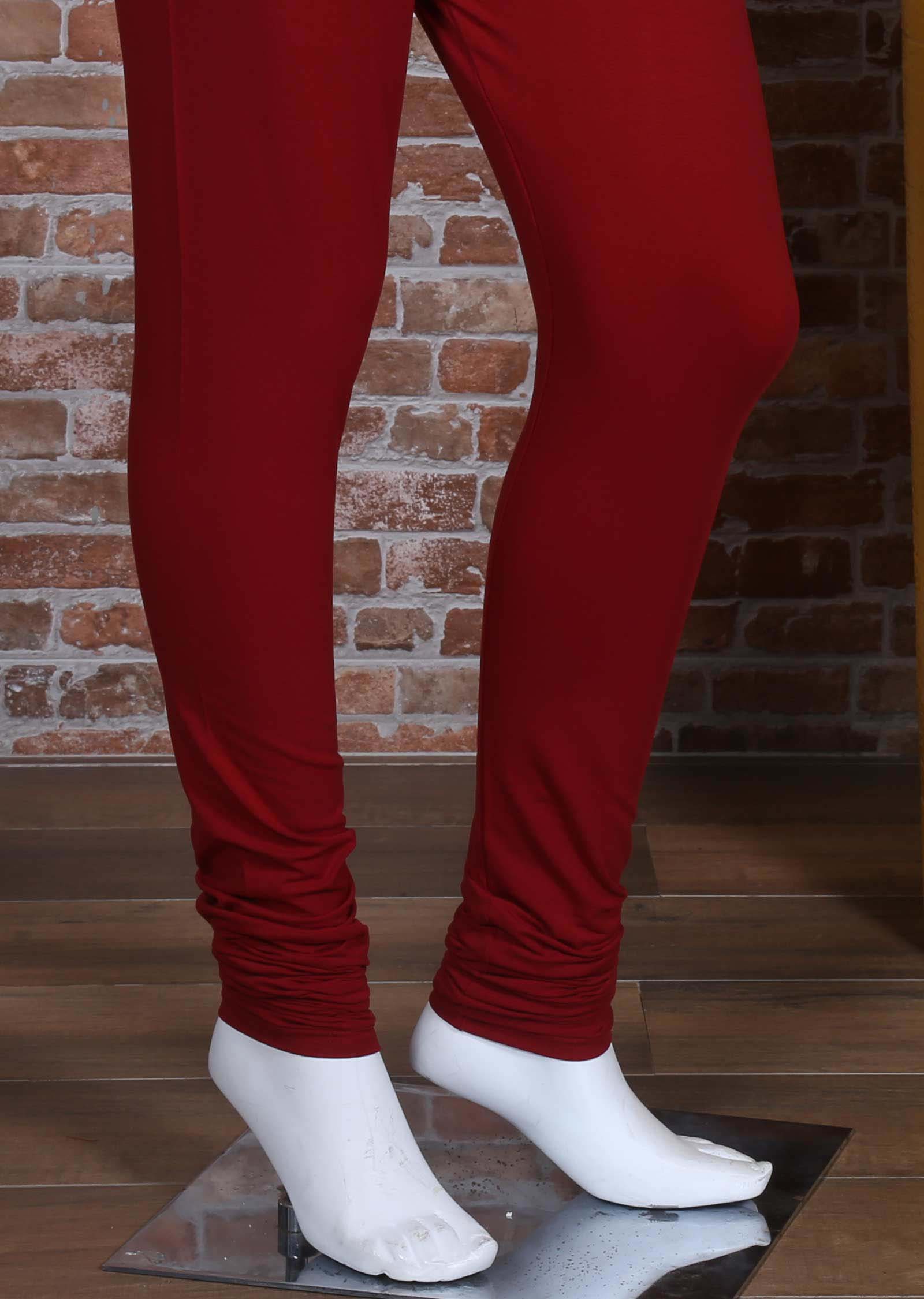Reddish maroon Lycra leggings