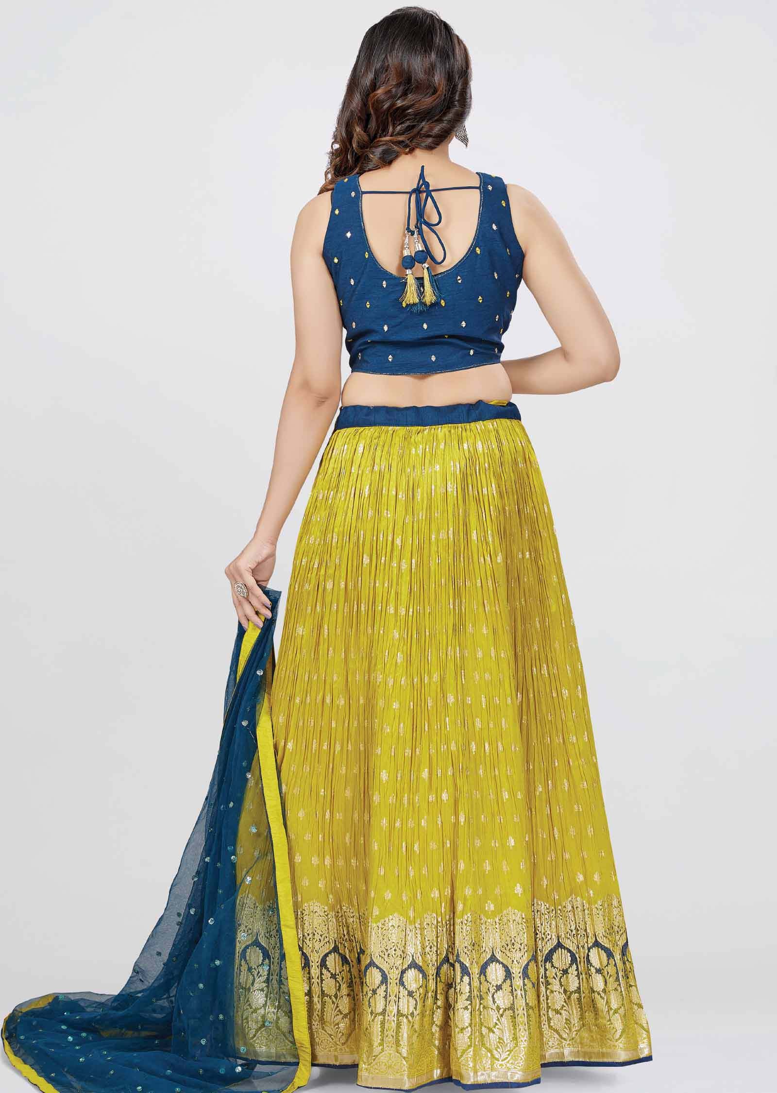 Teal Silk Lehengas