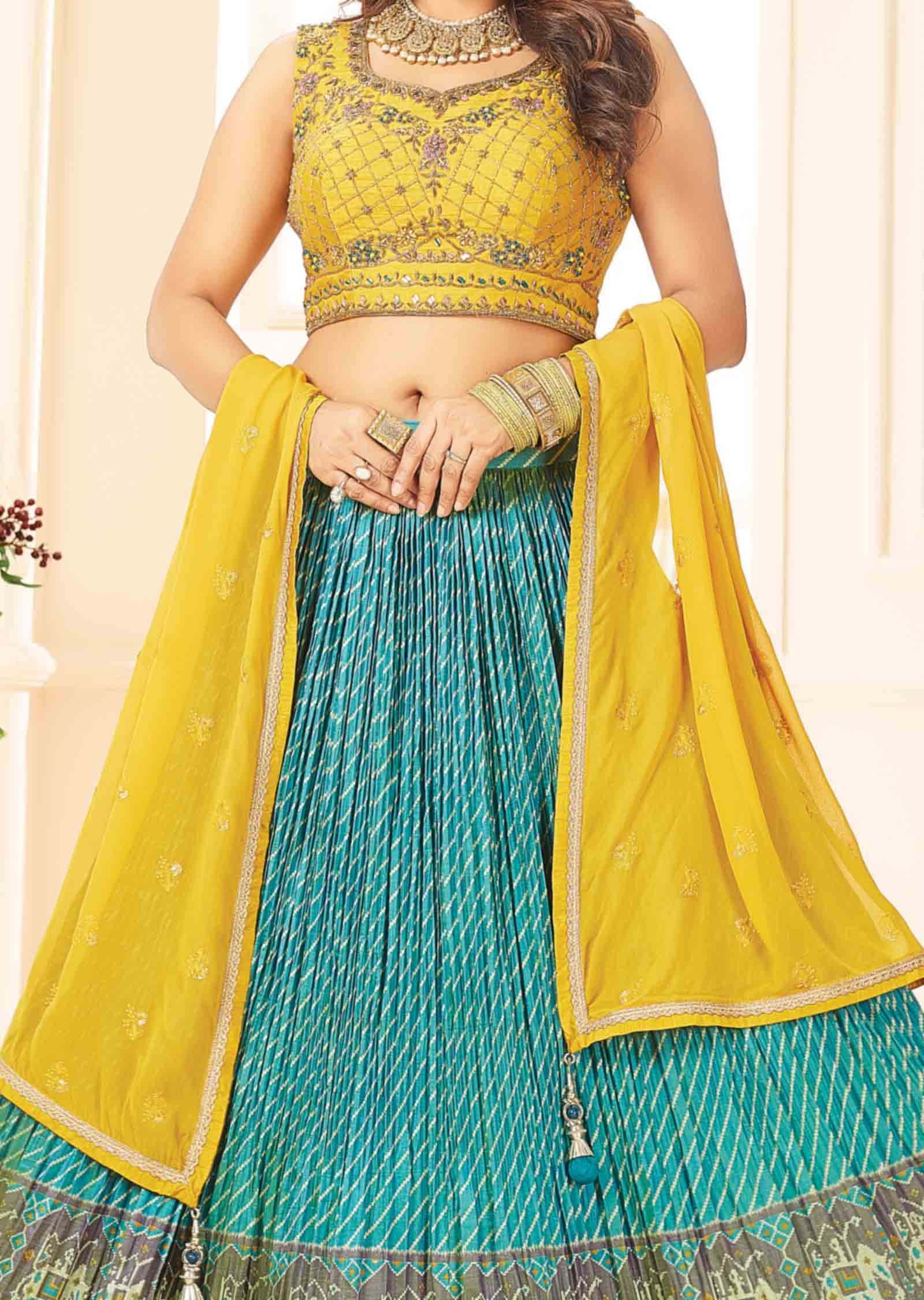 Yellow Silk Lehengas