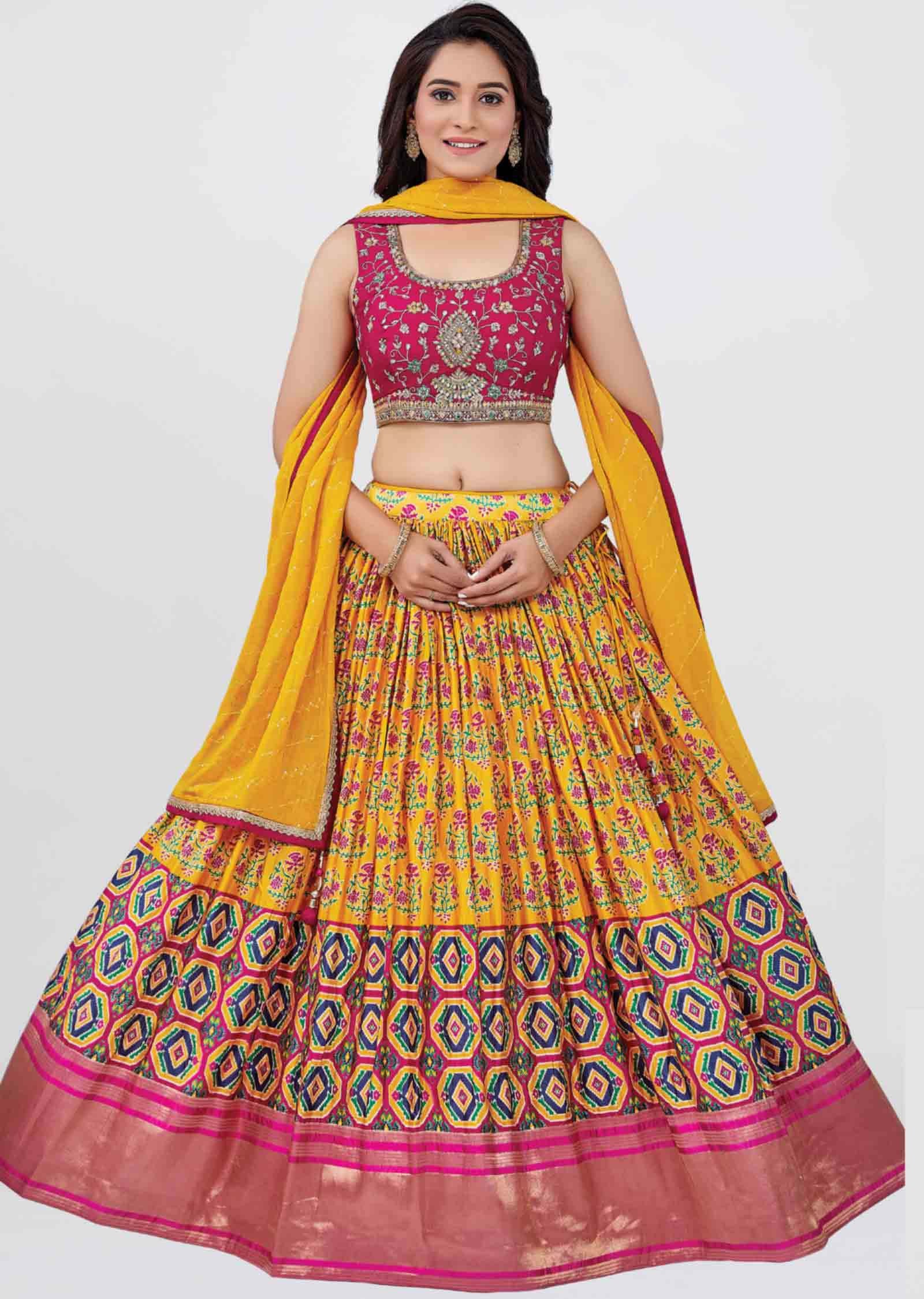 Pink Silk Lehengas