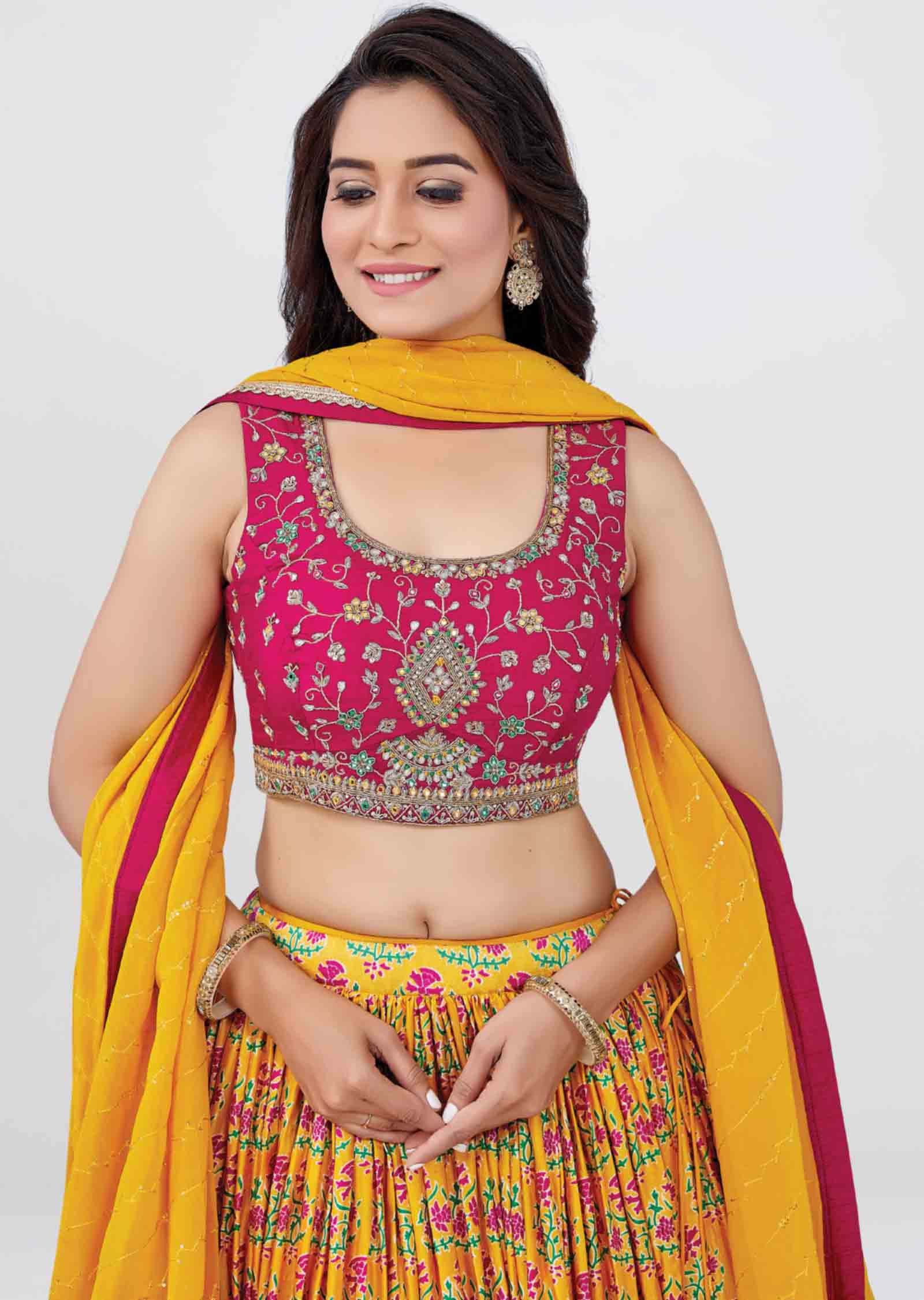 Pink Silk Lehengas