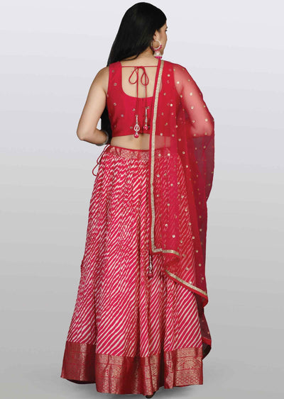 Rani pink Silk Embroidered lehenga