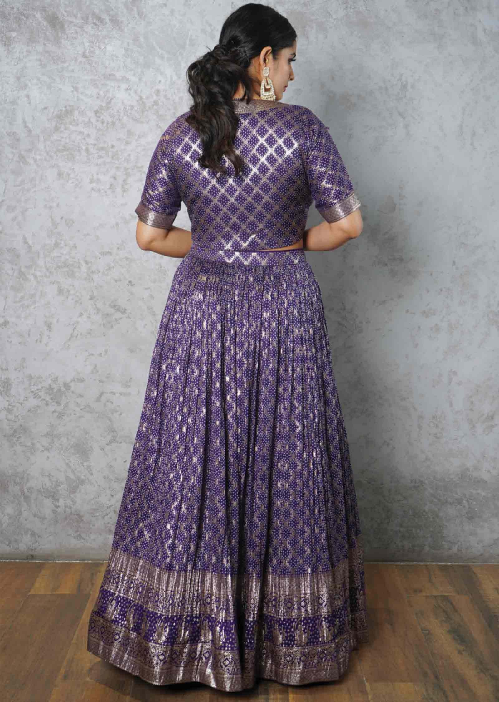 Purple Silk Lehengas