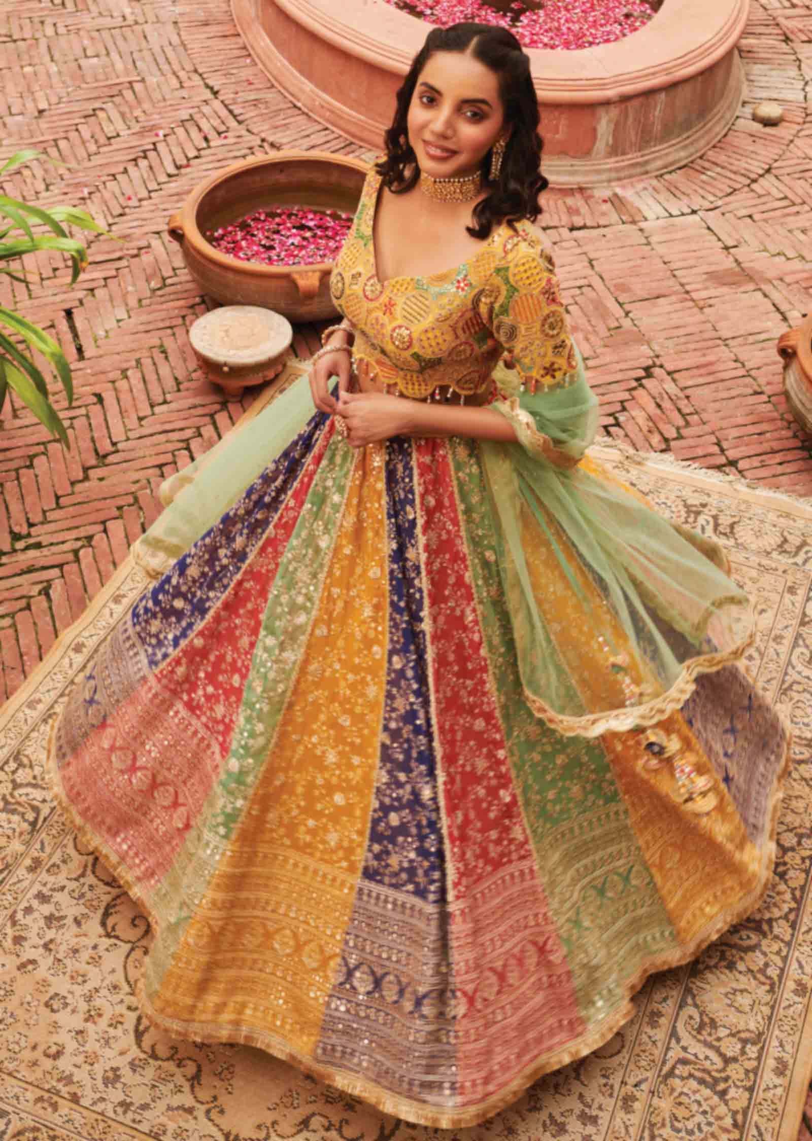 Multi Color Georgette Lehengas