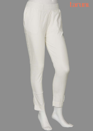 Off White Potli button Pants