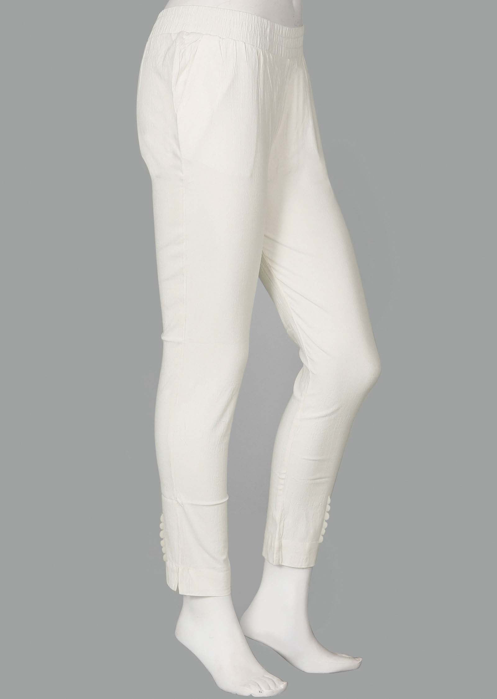 Off White Potli button Pants