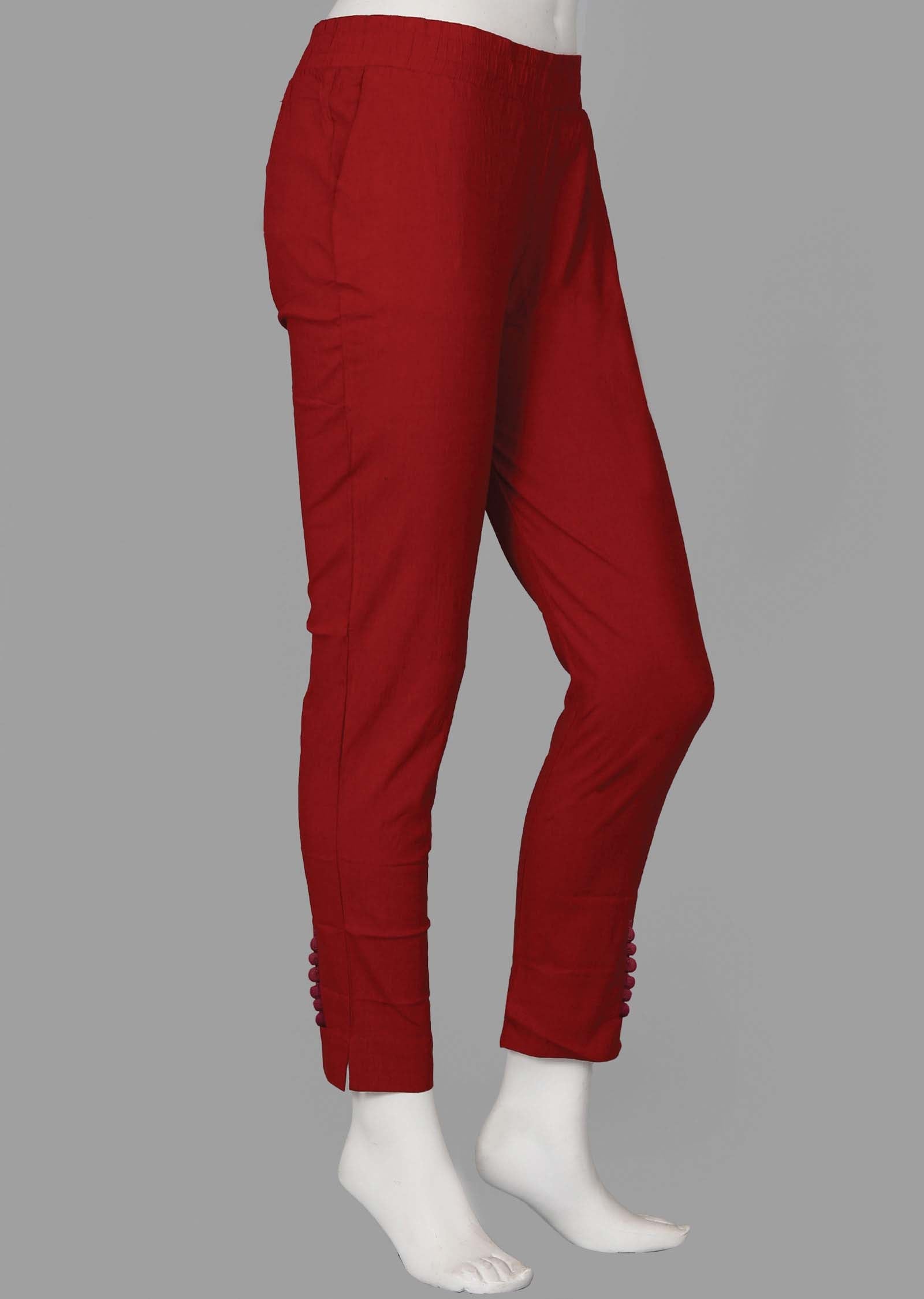 Maroon Potli button Pants