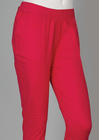 Red Potli button Pants