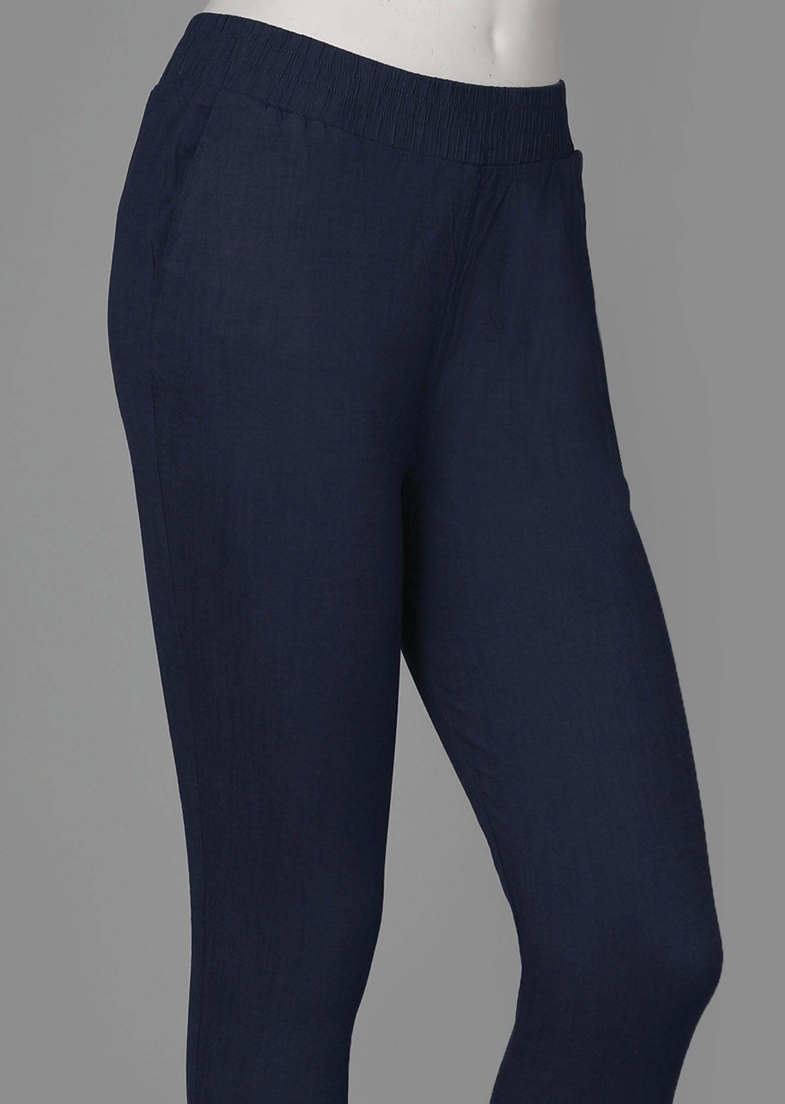 Navy Blue Potli button Pants