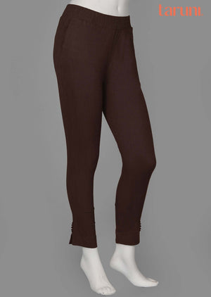 Brown Potli button Pants