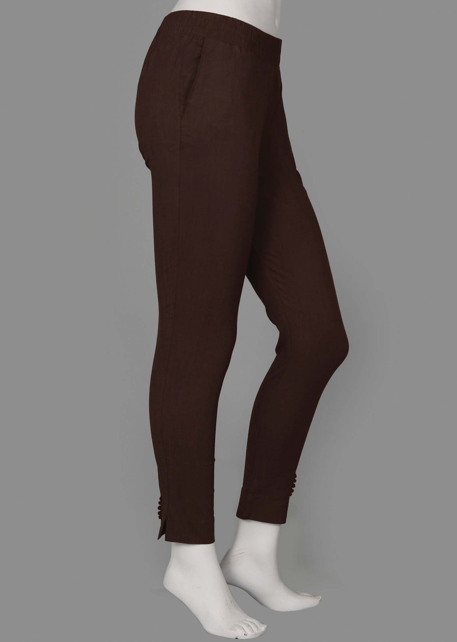 Brown Potli button Pants