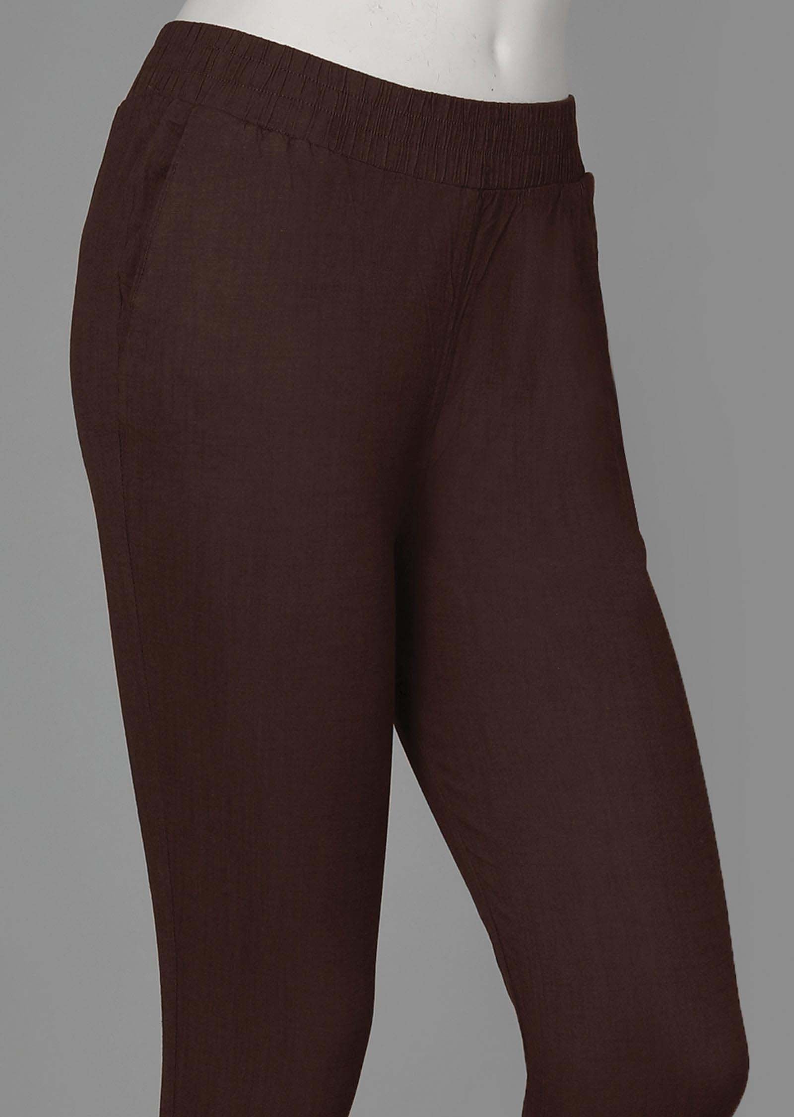 Brown Potli button Pants